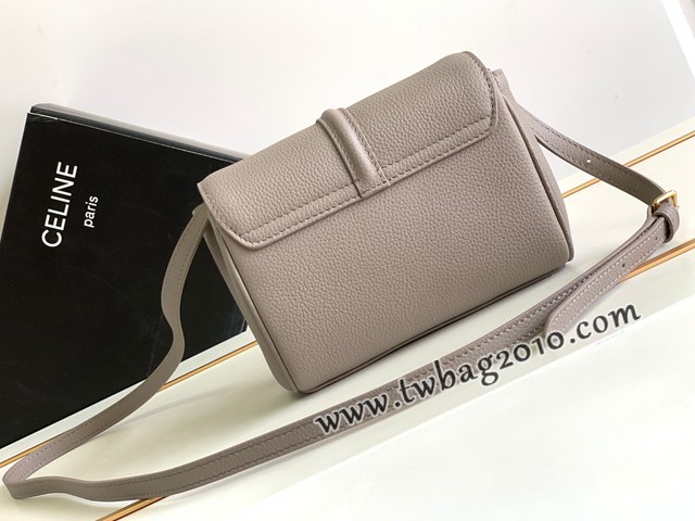 Celine專櫃23s春季新品SOFT16迷你光滑牛皮革手袋 賽琳單肩斜挎全皮女包 sldj2387